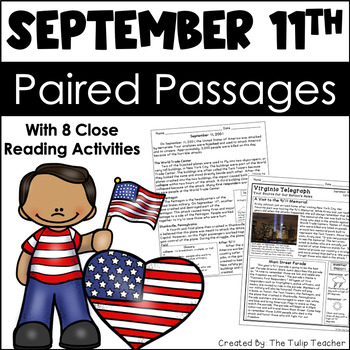 Preview of September 11th Reading Comprehension Paired Passages Close Reading Activities