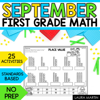 Preview of September 1st Grade Morning Work - First Grade Math Worksheets - Fall Centers
