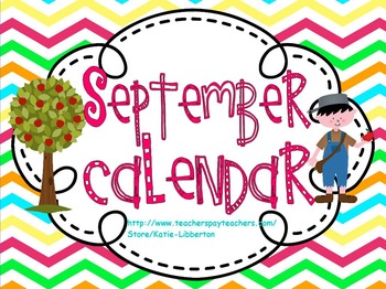 Preview of September Kindergarten ActivInspire Calendar