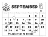 September 2016 Calendar and Back to School Coloring Page