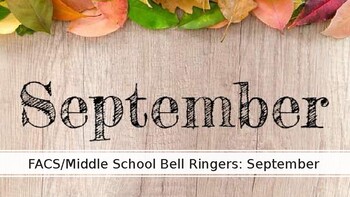 Preview of September 2019 Middle School Bell Ringers