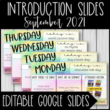 September 2021 Introduction Slideshow - Editable Google Slideshow - Freebie