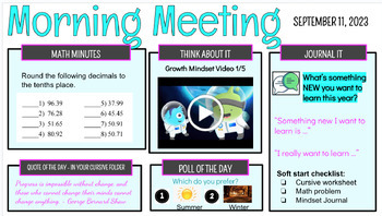 Preview of September 2023 Morning Meeting Slides