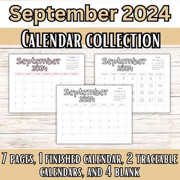 Preview of September 2024 Calendar Collection: Summer Planning for Homeschoolers for Kids