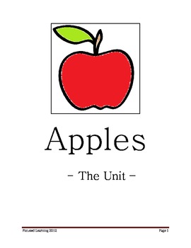 Preview of September - Back to School - Apples (Thematic Unit)