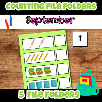 Preview of September Back to School Counting File Folder Activities for Special Education