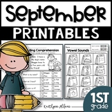 September Back to School Printables - Math and Literacy Pa