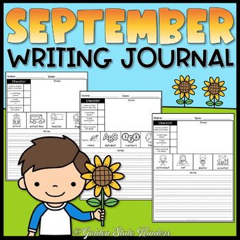 September Back to School Writing Journal FREEBIE Kindergarten 1st 2nd Grade