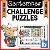 September Brain Teasers & Challenge Puzzles | Boom Cards |