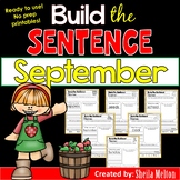 September Build the Sentence Interactive Word Work Activit