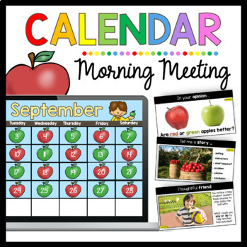 Preview of September Calendar | Digital Morning Meeting | Kindergarten | Google Slides