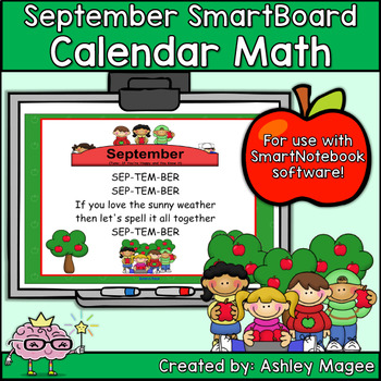 Preview of September Calendar Math/Morning Meeting for SMARTBoard