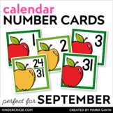 September Calendar Numbers - Apple Number Cards for Back t
