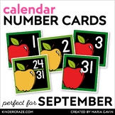 September Calendar Numbers - Apple Number Cards for Back t