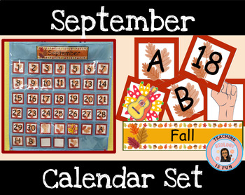 Preview of September Fall Calendar Numbers Back to School Classroom Decor