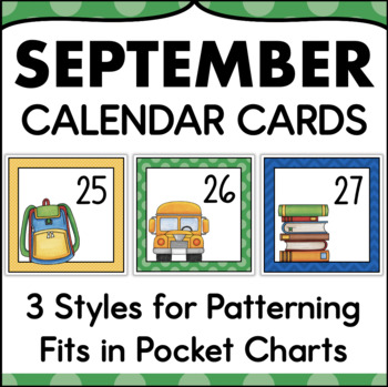 september calendar numbers monthly calendar cards set pocket chart size