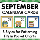 September Calendar Numbers - Monthly Calendar Cards Set Po