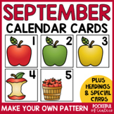 September Calendar Numbers - Pocket Chart Calendar Cards