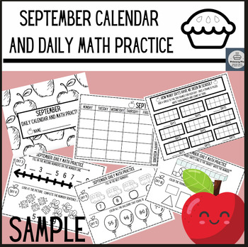 Preview of September Calendar and Daily Math Practice (Sample)