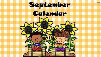 Preview of September Calendar for Cleartouch Panel (Kindergarten) 2023