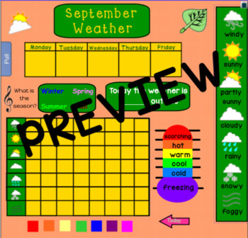 Preview of September Calendar for Smartboard -EDITABLE-