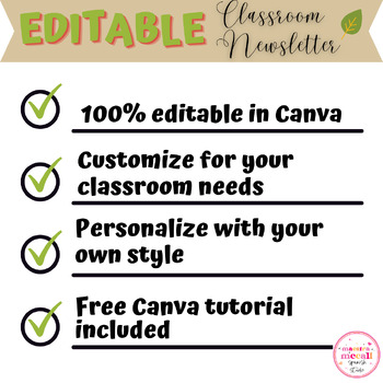 September Classroom Newsletter - Canva Template - Fully Editable