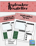 September Classroom Newsletter Template | Bilingual | Week