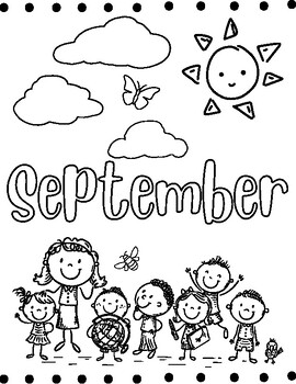 September Coloring Page English and Spanish by A to Z Learners | TPT