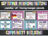 September Community Building Morning Meetings / Paperless 