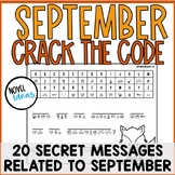 September Crack the Code Cryptogram Morning Work Autumn & 