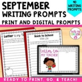 September writing prompts Back to school writing prompts F