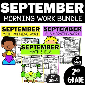Preview of September Morning Work for 2nd Grade - Daily Math and Language Spiral Review