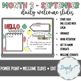September Daily Classroom Slides | Agenda | Organization |
