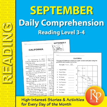 Preview of September: Daily Comprehension - Nonfiction - History - Short Passages -