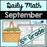 September Daily Math Review 5th Grade
