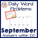 September Daily Word Problems within 100- Back To School