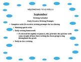 September Daily Writing Calendar! Grades 2,3,4