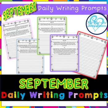 September Daily Writing Prompts by Head heart and Art Teaching Resources