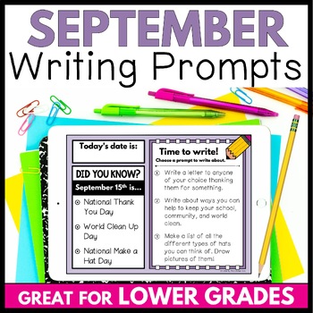 Preview of September 1st & 2nd Grade Daily Writing Prompts, Sentence & Paragraph Writing