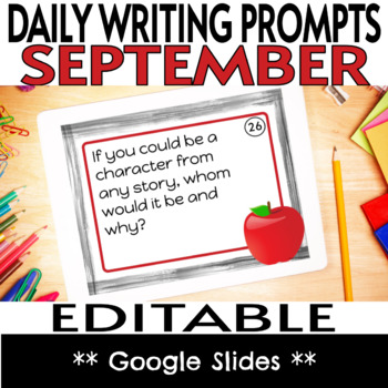 Preview of September Daily Writing Prompts & Task Cards