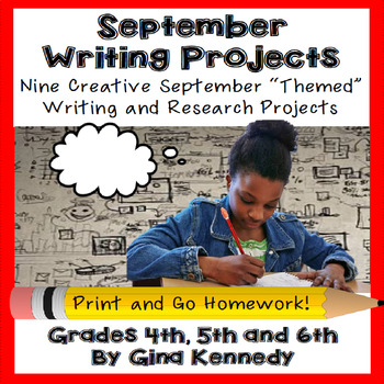 Preview of September Writing Projects for Upper Elementary Students