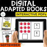 September Digital Adapted Books for Special Ed (Interactive PDFs)