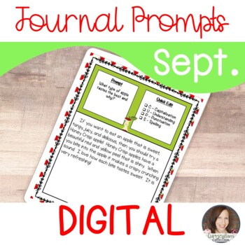 Preview of September Digital Writing Prompts for use with Google Classroom™