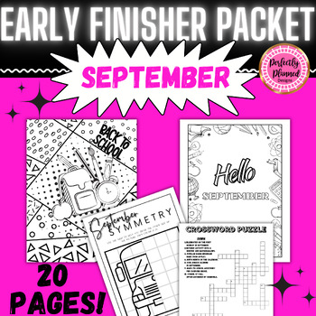 Preview of September Early/Fast Finishers | Fun Independent Activity Packet | Morning Work