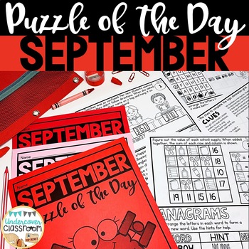 Preview of September Early Finishers Back to School Enrichment | Puzzle of the Day