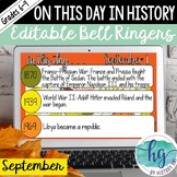 September: Editable Bell Ringers & Bell Work for Social St