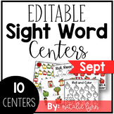 September Editable Sight Word Games and Centers