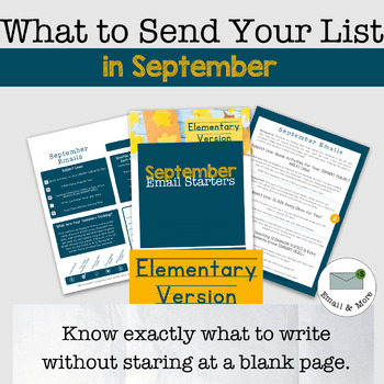 Preview of September Email Template Starter Elementary Version