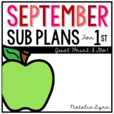 September Emergency Sub Plans for 1st Grade