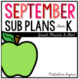 September Emergency Sub Plans for Kindergarten